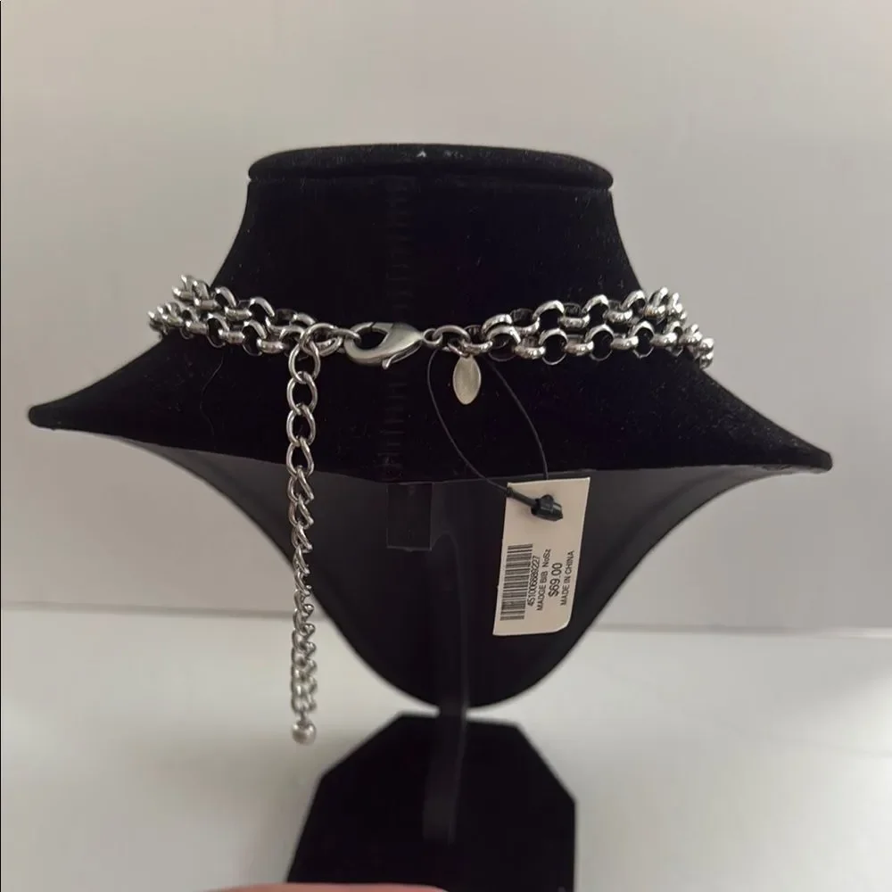 NWT Chico’s Elegant Silver and Pink Beaded Necklace